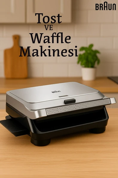 Braun SnackMaker 5 Çift Taraflı Sandviç ve Waffle Makinesi, Yapışmaz Yüzey ürün görseli 1