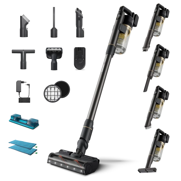 Philips PowerCyclone 12 Teknolojisi Hassas Zemin Başlığı Değiştirilebilir Bataryalı Şarjlı Dikey Süpürge 7000 Serisi XC7057/01 ürün görseli 1
