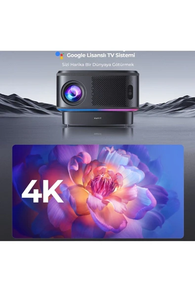 Havit 4K Desteği Otomatik Netleme 5ghz Wifi Kablosuz bağlantı Google Lisanslı Premium Projeksiyon Cihazı ürün görseli 1