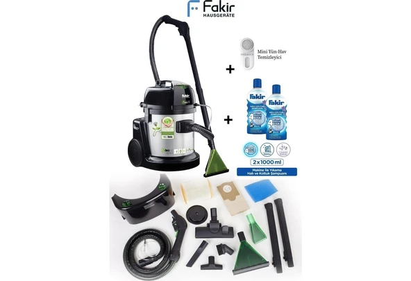 Fakir 1600WAAT Yüksek Performanslı Islak & Kuru Halı Koltuk Süpürme ve Yıkama Makinesi + 2litre Şampuan ürün görseli 1
