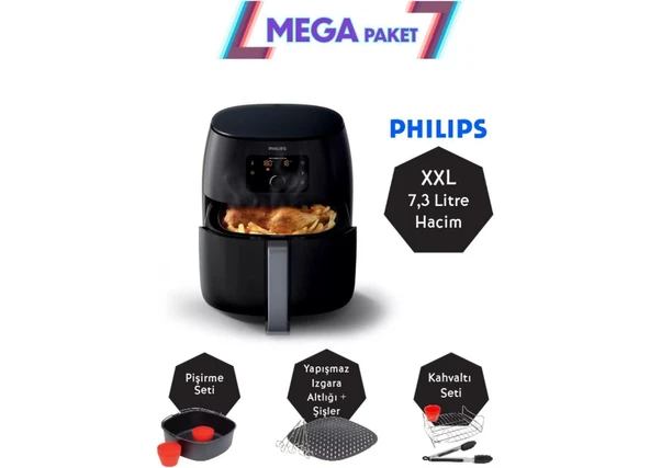 Philips Xxl 7.3 Lt Yağsız Fritöz, Izgara ,pişirici ve Kahvaltı Paketi, HD9650 Mega Set Lambader Hediyeli ürün görseli 1