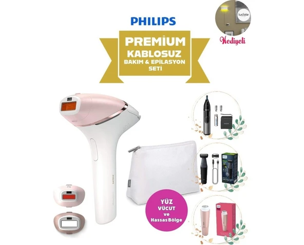 Philips Kablosuz Yüz, Vücüt ve Hassas Bölge Bakım & Akıllı Lazer Premium Epilasyon Seti ürün görseli 1