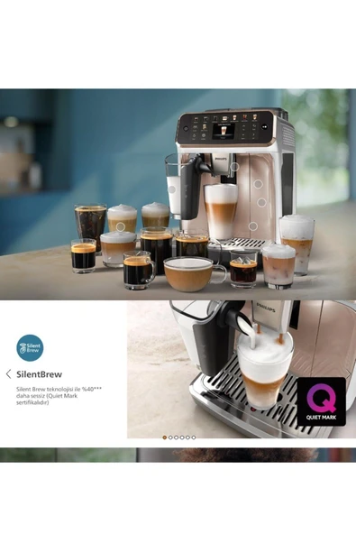 Philips 5500SERİ Tam Otomatik Espresso Makinesi, 20 Sıcak ve Soğuk İçecek Espresso, sütlü latte, cappuccino ürün görseli 1