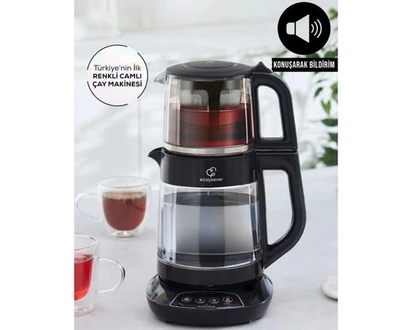 Karaca Çay, Mama Suyu ve Kettle 3 In 1 Konuşan Cam Çay Makinesi Aile Boyu Kapasite 1700W ürün görseli 1