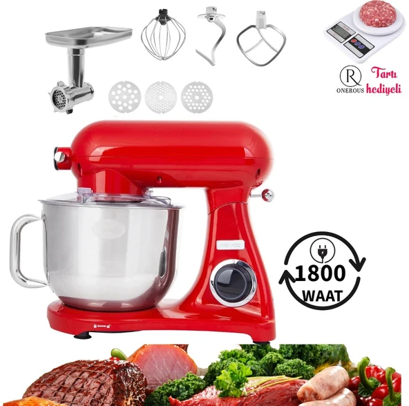 Karaca Kıyma Çekme Sucuk-Sosis Yap Hamur Yoğurma 1800W Güç 6,2 Lt Full Döküm Gövde Premium Mutfak Şefi ürün görseli 1