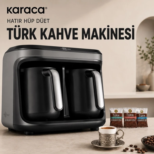 Karaca Space Gray Akıllı Pişirme Teknolojili Türk Kahvesi Makinesi 10 Fincan Geniş Kapasiteli Taşma Önleyici Günlük Kullanıma Uygun Şık Tasarım ürün görseli 1
