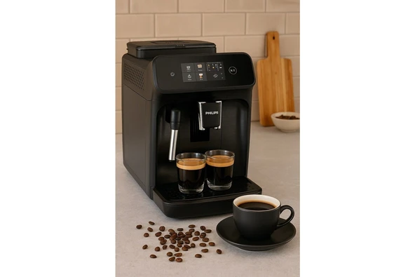 Philips 2200 Serisi Tam otomatik Süt Köpürtücülü Otomatik Kahve ve Espresso Makinesi EP2220+ 1kg Tchibo Kahve ürün görseli 1