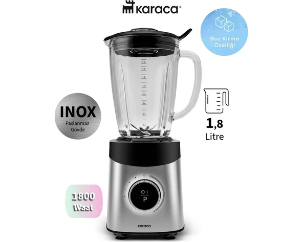 Karaca 1,8 Litre Smoothıe Blender 1800W Dijital Ekranlı Inox Paslanmaz Gövde ürün görseli 1