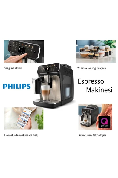Philips PHP Lezzetli, sıcak ve soğuk 20 farklı kahvenin tadını almanın en kolay yolu Tam Oto. Espresso Mak ürün görseli 1