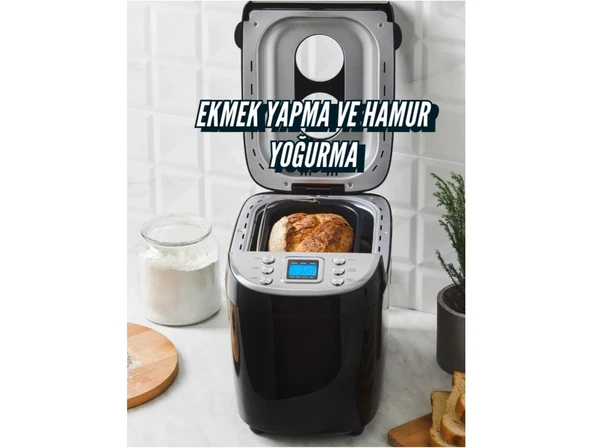 Karaca Inox Tam Otomatik Ekmek, Reçel, Yoğurt - Hamur 15 Program, Zamanlayıcı+ 45 Tarif Kitabı+ Mutfak Tartısı ürün görseli 1