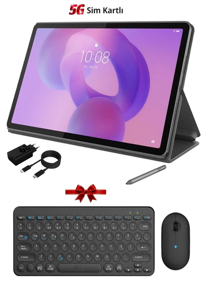 Lenovo 11.5 inç 2K Tablet 8GB RAM 128GB Sim Kartlı 4G LTE Yanında Klavye Kalem Kılıf ve Adaptör Dahil Full Aksesuar Profesyonel Gri Set ürün görseli 1