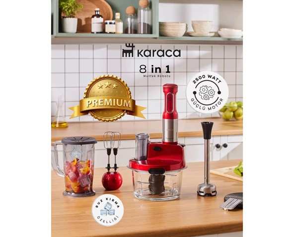 Karaca Inox Paslanmaz Gövde 1,5 Litre Cam Hazneli 2500W Yüksek Güçlü Çok Fonksiyonlu Blendır & Mutfak Robotu ürün görseli 1