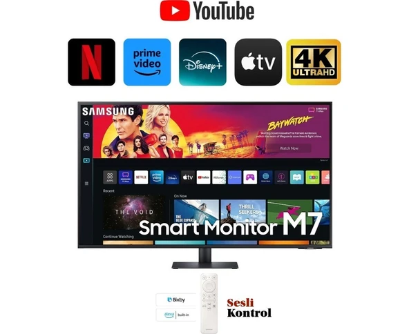Samsung 4K Ultra HD HDR10 Monitör 109 Ekran 43" Wi-Fi Bağlantı Smart Slim Monitör- TV ürün görseli 1