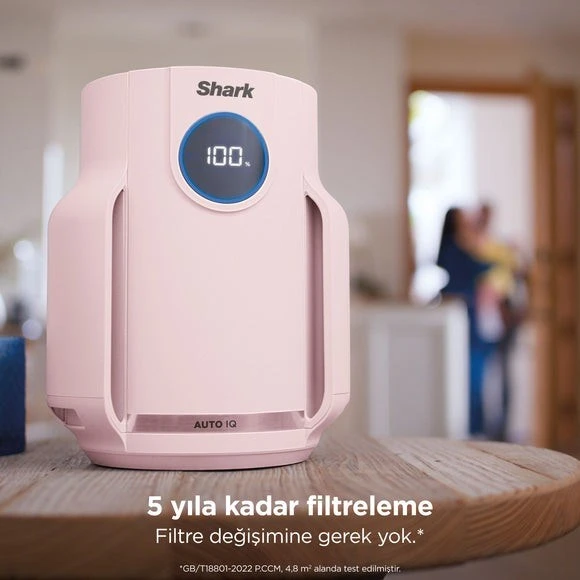 Shark Alerjisi Olan Evler, Aileler ve Evcil Hayvanlar Için Ideal Neverchange5 Compact Pro Hava Temizleyici - Pembe + 5 Yıl Uzun Ömürlü Filitre ürün görseli 1