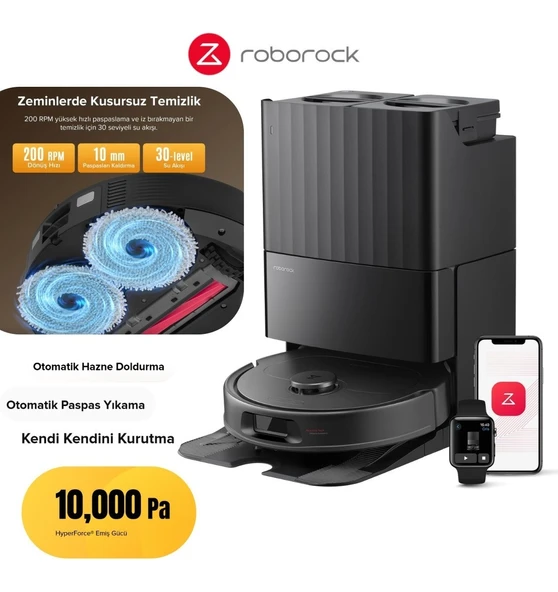 Roborock 10.000 Pa Emiş Güçlü Halı Tanıma Mop Kaldırma ve Sıcak Su ile Mop Yıkama Kurutmalı Robot Süpürge Qrevo L ürün görseli 1