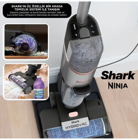 Shark Hydrovac Pro Xl Islak & Kuru Şarjlı Silme ve Süpürme Makinesi, Tek Geçişte Süpürür ve Siler ürün görseli 1