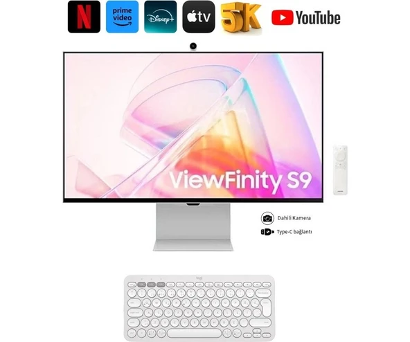 Samsung 5K(5120 x 2880) Mat Yüksek Çözünürlük, 4k-Kameralı Akıllı Monitör 27"inç 68 cm Ekran (Mini-Dp) Premium Slim Tasarım-Bluetooth Tizen™ Akıllı Tv-Monitör ürün görseli 1