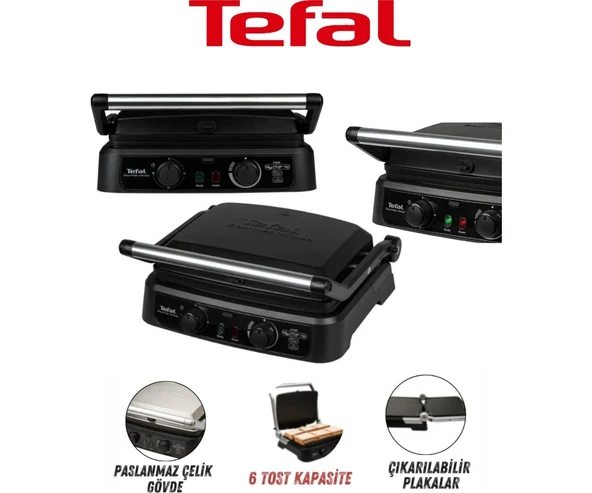 Tefal Yüksek Kalite Döküm Gourmet Minute Elektrikli Izgara ve Tost Makinesi+Mutfak Tartısı Hediyeli ürün görseli 1