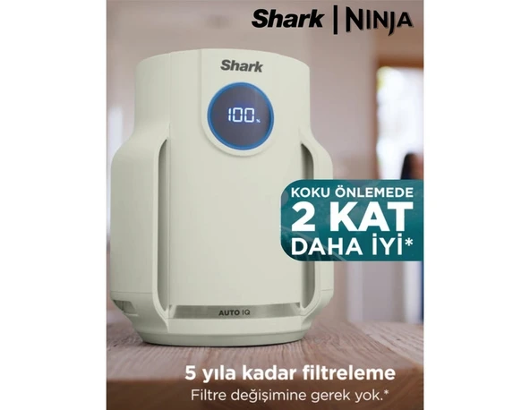 Shark 5 Yıl Uzun Ömür Filitre Anti-Alerjen Koku Giderici ve Ultra Sessiz Hepa Filtreli Kompakt Akıllı Hava Temizleyici Neverchange5 Compact Pro Modern (Yeşi ürün görseli 1