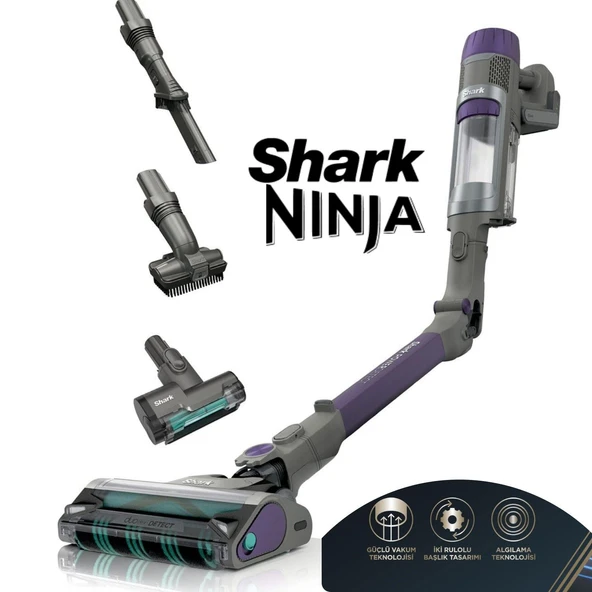 Shark Akıllı PowerDetect Teknolojisi ile Emiş Gücünü Anında Ayarlar PowerDetect Turbo Başlıklı Şarjlı Dikey Süpürge ürün görseli 1