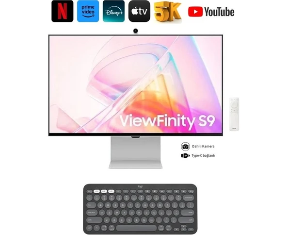 Samsung 5K(5120 x 2880) Mat Yüksek Çözünürlük, 4k-Kameralı Akıllı Monitör 27"inç 68 cm Ekran (Mini-Dp) Premium Slim Tasarım-Bluetooth Tizen™ Akıllı Tv-Monitör ürün görseli 1