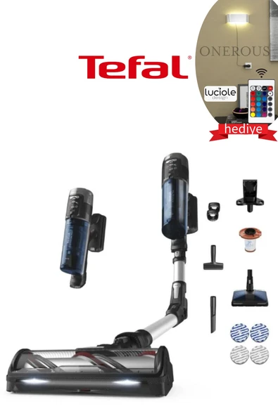 Tefal ISLAK & KURU Ty9ac X-force Flex 13.60 Allergy Aqua Aerospin Kablosuz Şarjlı Dikey Elektrikli Süpürge ürün görseli 1