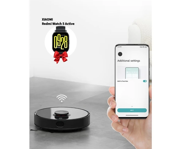 Xiaomi Akıllı Robot Süpürge Wi-Fi Bağlantı Vacuum S10T 8000PA Yüksek Çekim Gücü +Xıaomı Redmi Watch 5 ürün görseli 1