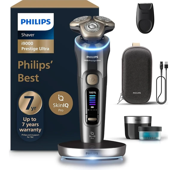 Philips Profesyonel Sakal Kesimi Için Akıllı Skinıq Teknolojili Tamamen Su Geçirmez Islak Kuru Kullanımlı Döner Başlıklı Premium Erkek Tıraş Makinesi Series 9 ürün görseli 1