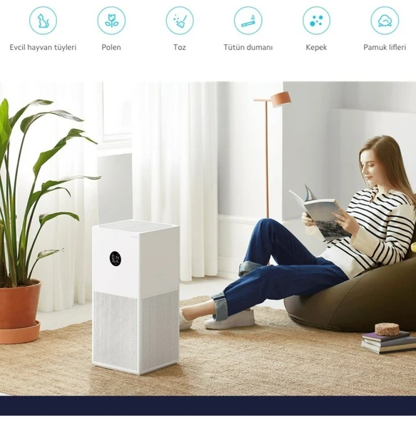 Xiaomi Anti Alerjik Akıllı Hava Temizleyici 48M2 Virüs Polen Avcısı Wi-Fi ve Sesli Kontrol ürün görseli 1