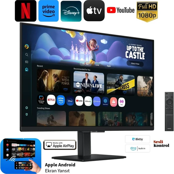 Samsung 32" Smart Monitör M7 Serisi 4K Ultra Hd Çözünürlüklü Va LED Panelli Tizen Os Netflix Youtube Disney+ Prime Video Önyüklü Microsoft 365 Entegrasyonlu S ürün görseli 1
