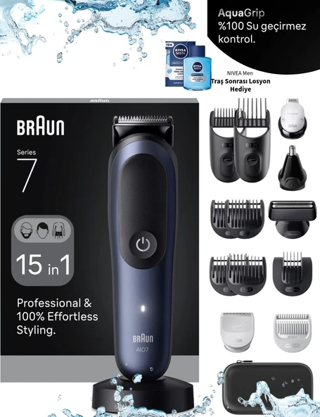 Braun Hepsi Bir Arada Series 7, 15'i 1 arada Tıraş Kiti, ProBlade, AutoSense, AIO7580+Taşıma Çantası (ONEROUS ) ürün görseli 1