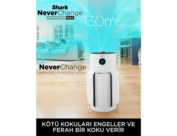 Shark Evcil Hayvan Tüyü Toz ve Virüs Giderici Aktif Karbon Hepa Filtreli 130M² Etkili Hepa Filtreli Profesyonel Hava Temizleyici Neverchange5 Max + 5 Yıl De ürün görseli 1