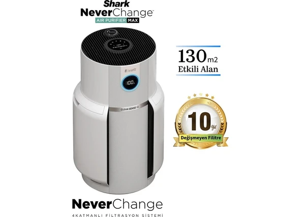 Shark 10 Yıl Filtre Değişimi Gerektirmeyen (5+5 Yıl) 130M² Villa ve Dublex Evler Için %99.9 Virüs ve Bakteri Temizleme Özelliğine Sahip 3 Katmanlı Hepa Filt ürün görseli 1