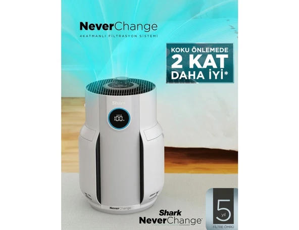 Shark Neverchange5 60M² Etkili 5 Yıl Filtre Ömürlü Akıllı Kirlilik Sensörü ve Koku Giderici Teknolojili Hepa Filtreli Standart Hava Temizleyici ürün görseli 1