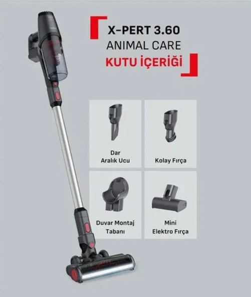 Tefal X-Pert 3.60 Hafif Tasarım 45 Dakika Çalışma Süresi LED Başlıklı Şarjlı Dikey Süpürge TY6993TR ürün görseli 1