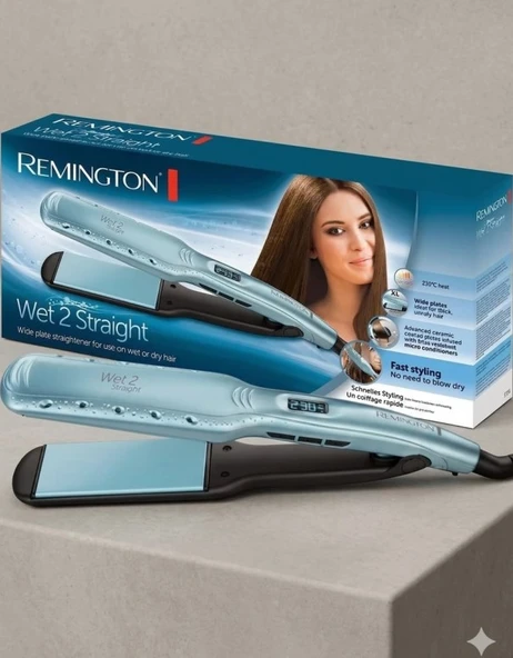 Remington S7350 WET2STRAIGHT Geniş Plakalı Saç Düzleştirici Seramik Malzeme ile 10 Isı Ayarı ürün görseli 1