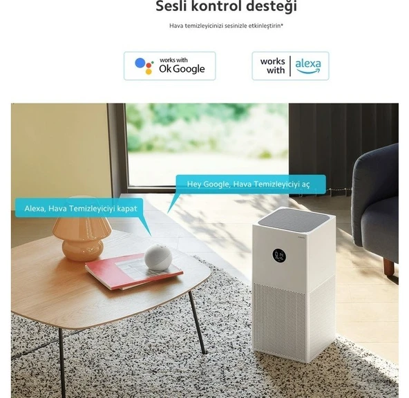 XİAOMİ Sigara ve Kötü Koku Giderici Anti Alerjik ,üçü Bir Arada Filtre 60 M² Etkili Wi-Fi Android-Apple Akıllı Kontrollu Hava Temizleme Cihazı-Hediyel ürün görseli 1