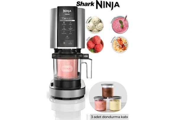 Shark Ninja Ice Cream Maker - Dondurma, Gelato, Sorbe, Smoothie Kasesi, Milkshake Dondurma Makinesi + Hassas Mutfak Tartısı ürün görseli 1