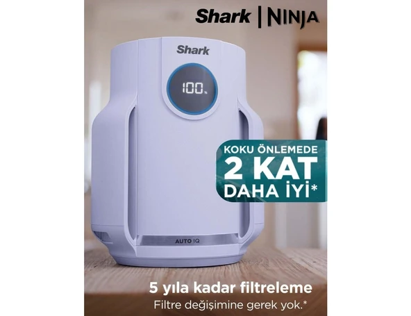 Shark 5 Yıl Uzun Ömür Filitre Anti-Alerjen Koku Giderici ve Ultra Sessiz Hepa Filtreli Kompakt Akıllı Hava Temizleyici Neverchange5 Compact Pro Lavender (Mo ürün görseli 1