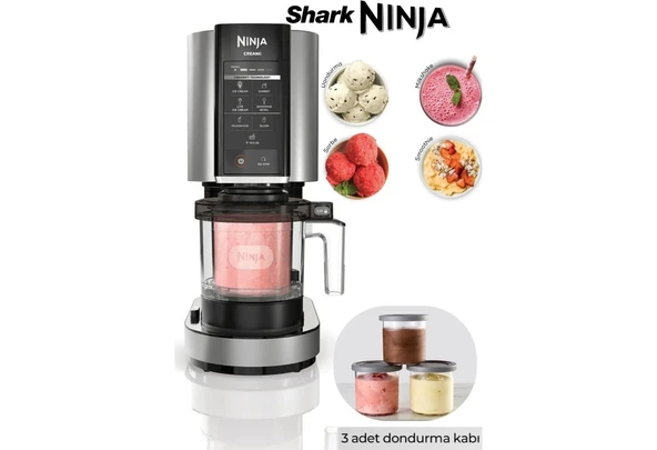 Shark Ninja Ice Cream Maker - Dondurma, Gelato, Sorbe, Smoothie Kasesi, Milkshake Dondurma Makinesi ürün görseli 1