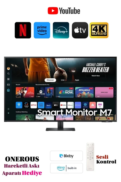 Samsung Akıllı Tv-monitör 109 EKRAN 43" Wi-fi Apple Android Kablosuz Görüntü Aktarım-Duvar Montaj Aparatı ürün görseli 1