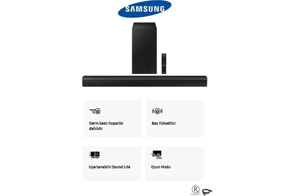 Samsung Bass-Dolby Audio / Dts Virtual:x Optik-Usb-Bluetooth® Tv-Telefon Bağlantı 300W Ev Sinema Sistemi ürün görseli 1