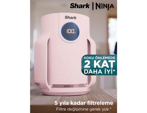 Shark 5 Yıl Uzun Ömür Filitre Anti-Alerjen Koku Giderici ve Ultra Sessiz Hepa Filtreli Kompakt Akıllı Hava Temizleyici Neverchange5 Compact Pro Rose (Pembe) ürün görseli 1