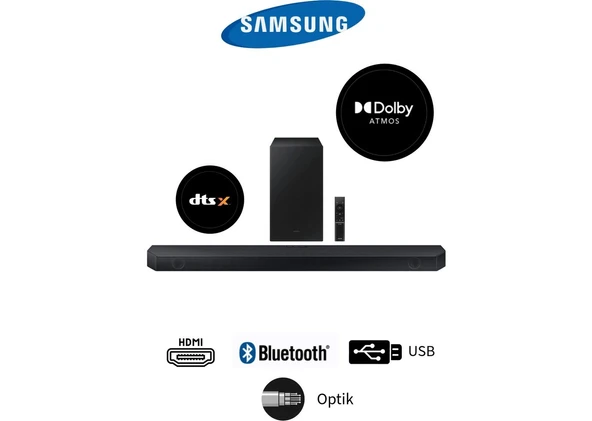 Samsung Q-Series 3.1.2 Kanal Dolby Atmos Soundbar + Kablosuz Subwoofer Ev Sinema Sistemi & Soundbar 380W ürün görseli 1