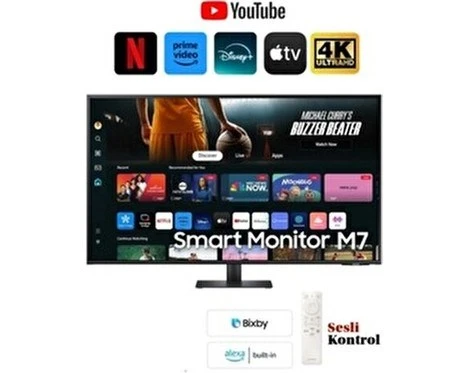Samsung Akıllı Tv-Monitör 109 Ekran 43" Wi-Fi Apple Android Kablosuz Görüntü Aktarım-Tizen Os Akıcı Arayüz ürün görseli 1
