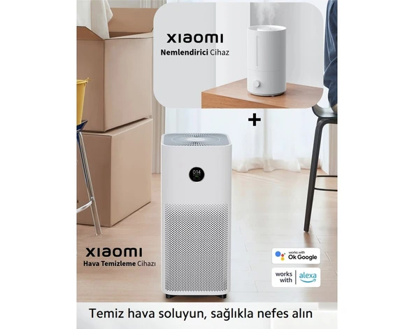 Xiaomi 43M2 Etkili Hava Temizleyici | 3 Katmanlı Güçlü Filtreleme Sistemi | Alerjen Giderme + Xiaomi Hava Nemlendirici ürün görseli 1