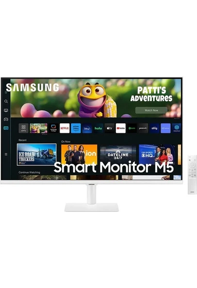 Samsung 27" Wi-Fi Akıllı Tv-Monitör 4ms 60Hz 1920 x 1080 Fullhd Smart Monitör Beyaz Dahili TV uygulamalarına sahip bir monitör ile Smart TV deneyimi yaşayın ürün görseli 1