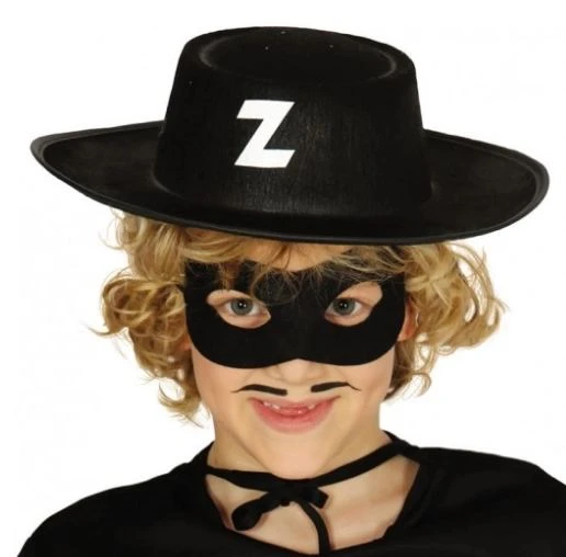 Z Logolu Zorro Şapkası Ve Zorro Maskesi Çocuk Boy ürün görseli 1