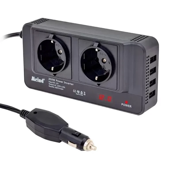 200 Watt Dc12V-Ac220V Çakmaktan Power İnverter ürün görseli 1