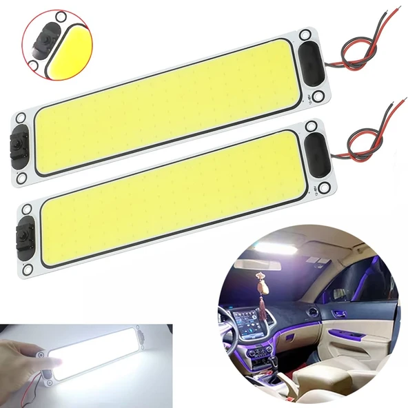 Powermaster PM-26420 İkili 12-85V DC 6X24 Cm 108 Cob Led Beyaz Işık Panel Lamba ürün görseli 1
